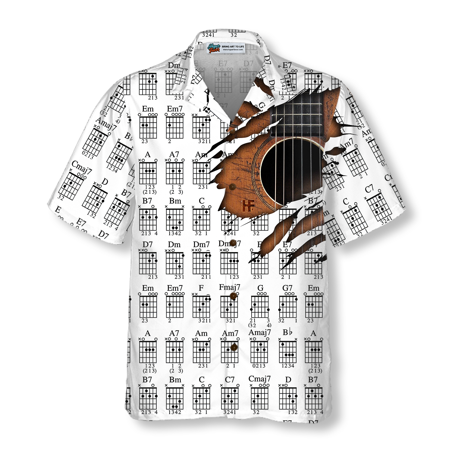 Guitar Chords Chart Hawaiian Shirt