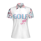 Golf Girl Leopard Pattern Short Sleeve Women Polo Shirt, Unique Golf Shirt For Ladies, Golf Gift For Women