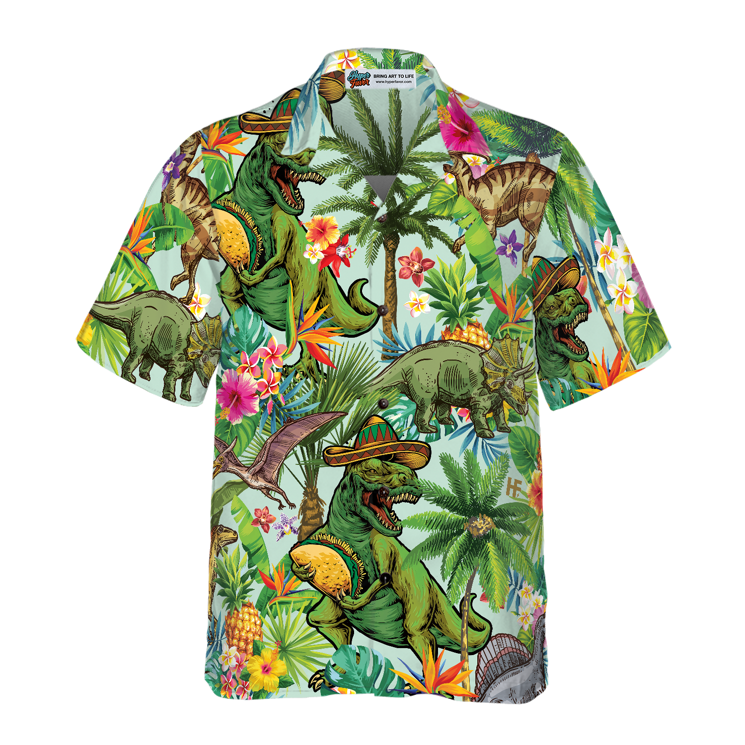 Tropical Dinosaur Hawaiian Shirt