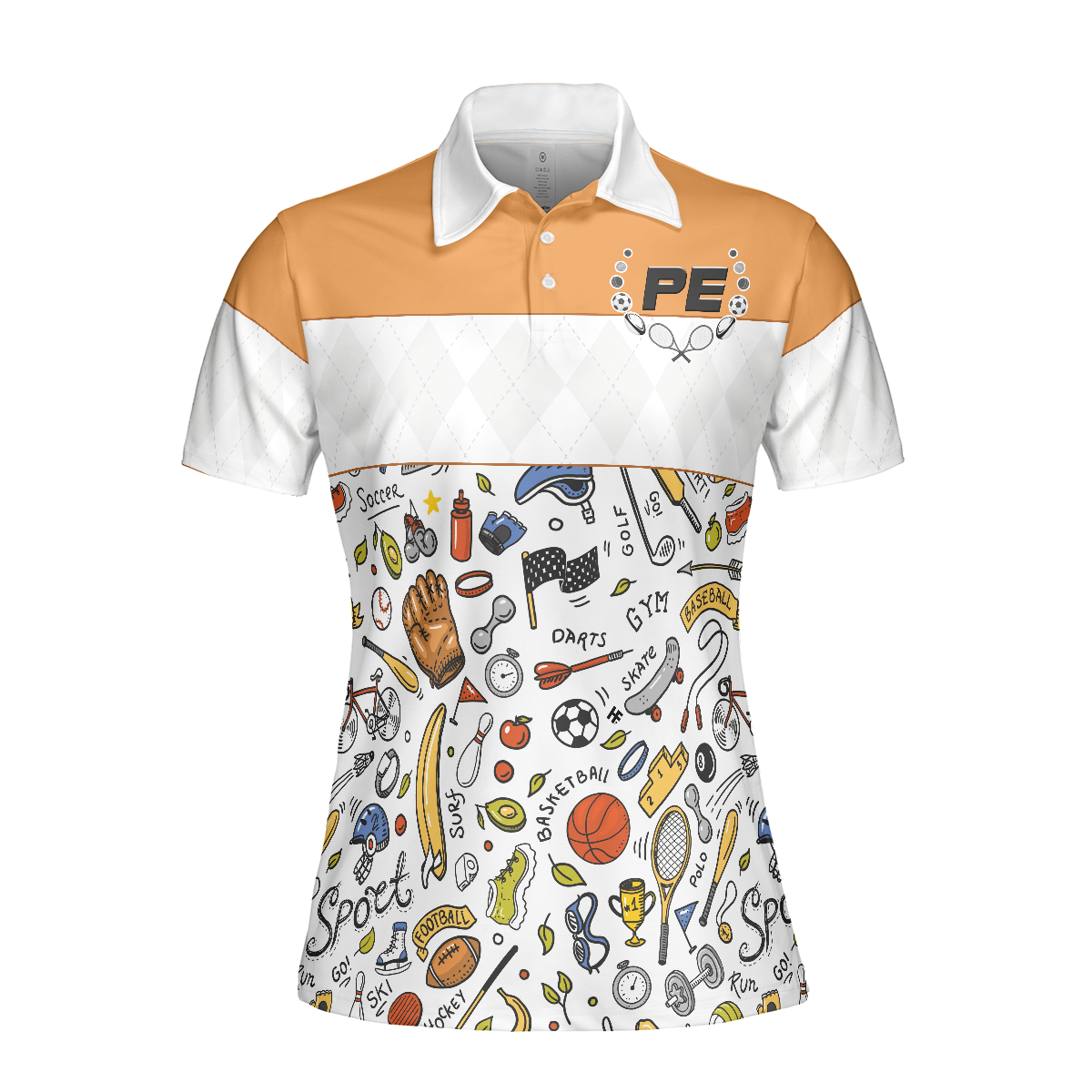 Sports For Physical Education Short Sleeve Women Polo Shirt, Female PE Teacher Polo Shirt, Fun Physical Education Teacher Shirt