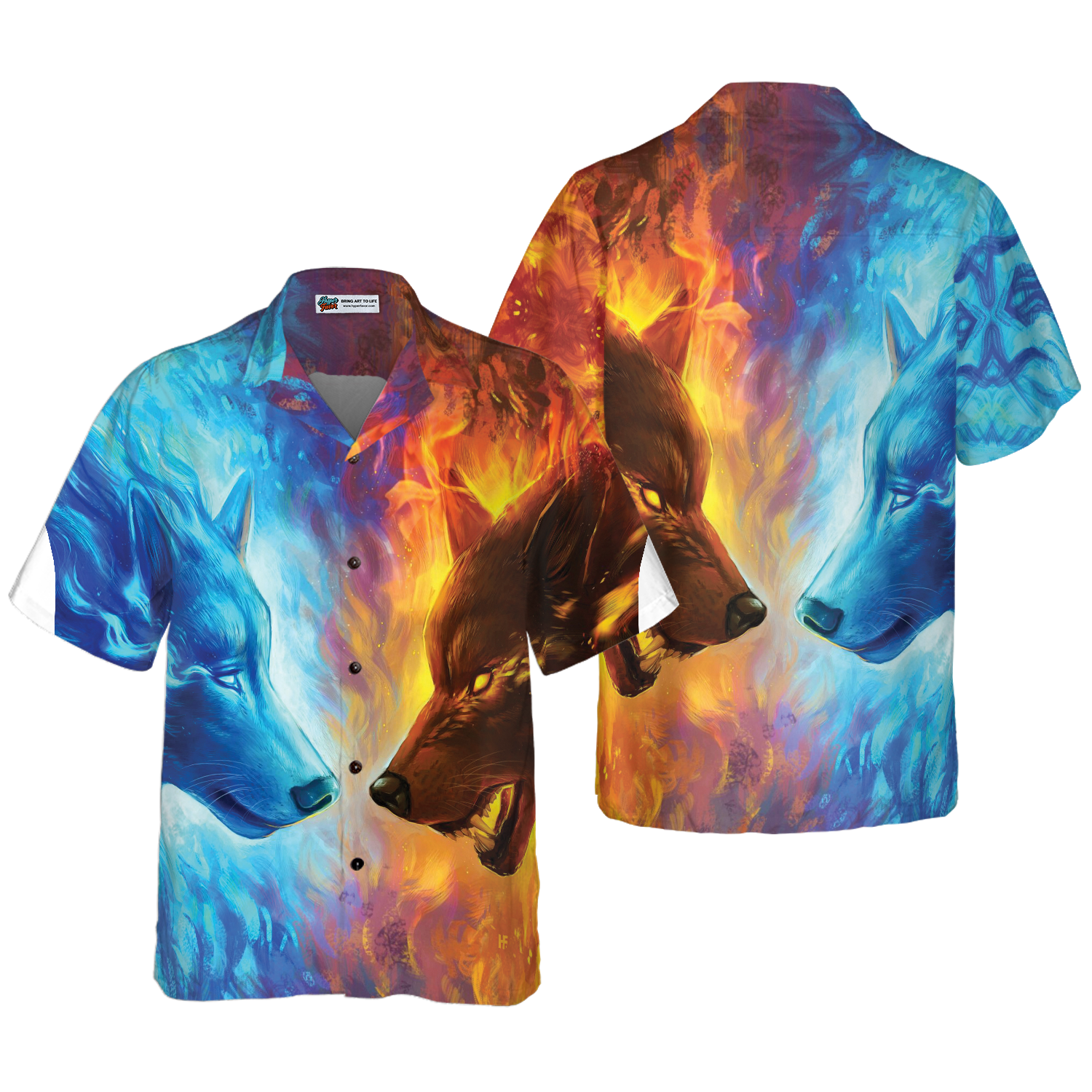 Ice And Fire Wolf Hawaiian Shirt