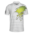 Tennis Polo Shirt, Check Pattern Short Sleeve Tennis Print Shirt, Gift For Stylish Tennis Players