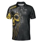 Bowling Shut Up Polo Shirt, Scary Halloween Gift Idea For Male Bowlers, Skull Bowling Polo Shirt