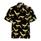 Ducks In Darkness Hawaiian Shirt For Men, Black And Yellow Banana Duck Pattern Hawaiian Shirt
