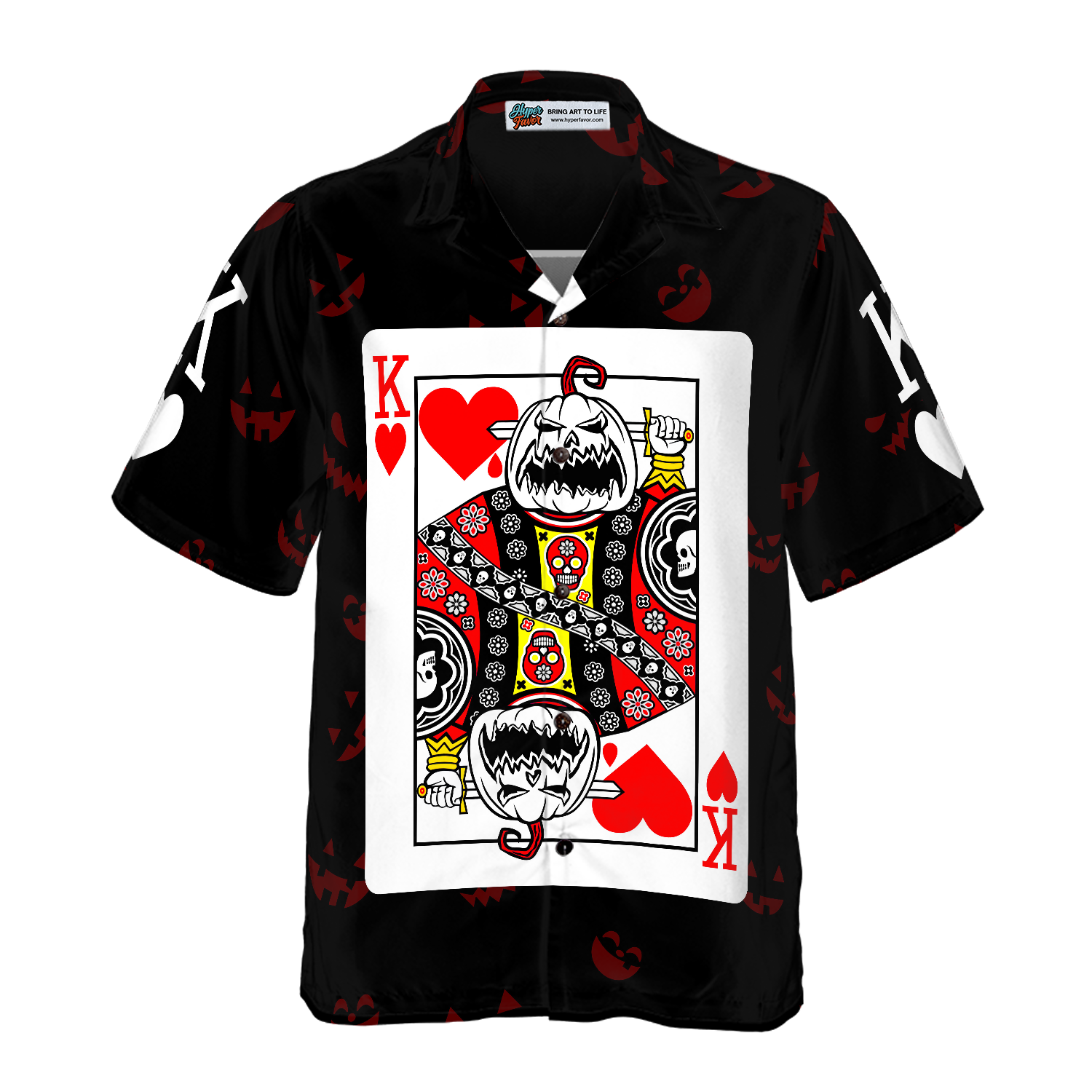 Halloween Pumpkin King Card Hawaiian Shirt