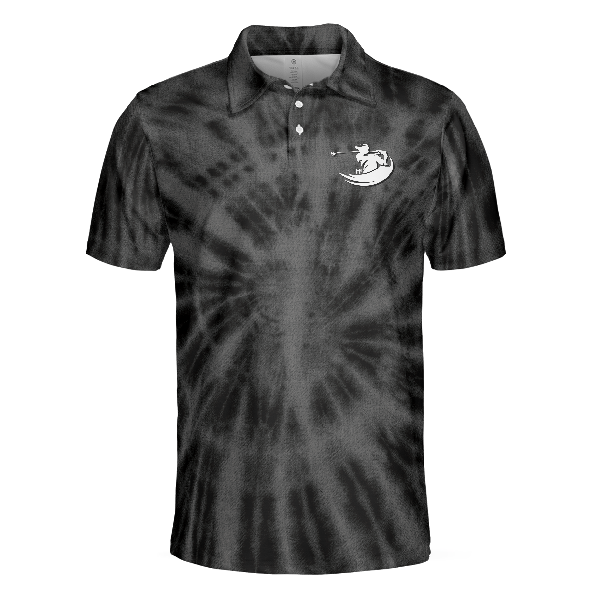 Golf Be The Best Golf Polo Shirt, Black Tie Dye Golf Shirt For Men