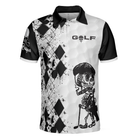 Skull Golf Reaper Polo Shirt, Black And White Argyle Pattern Polo Shirt, Best Golf Shirt For Men