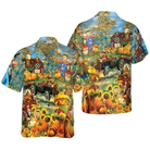 Smiley Pumpkin On The Farm Thanksgiving Hawaiian Shirt, Unique Thanksgiving Gift Idea
