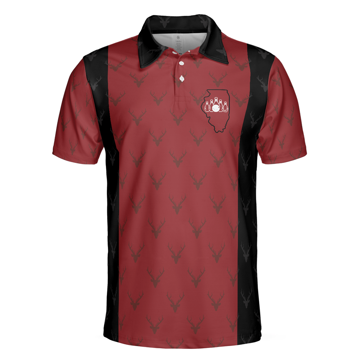 My Bowling Technique Illinois Bowling Polo Shirt, Red And Black Bowling Shirt For Men