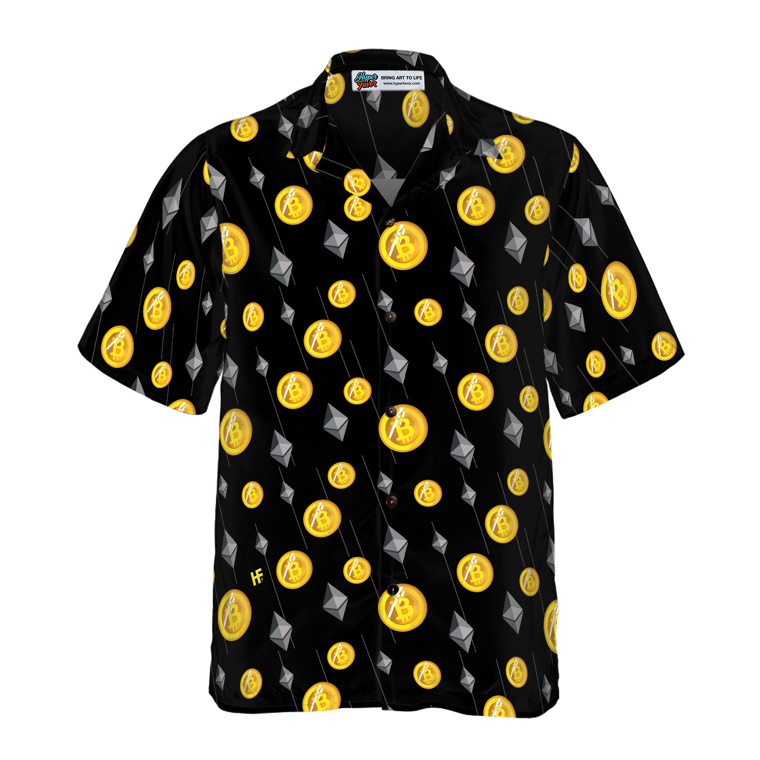 Cryptocurrency Bitcoin And Ethereum Hawaiian Shirt