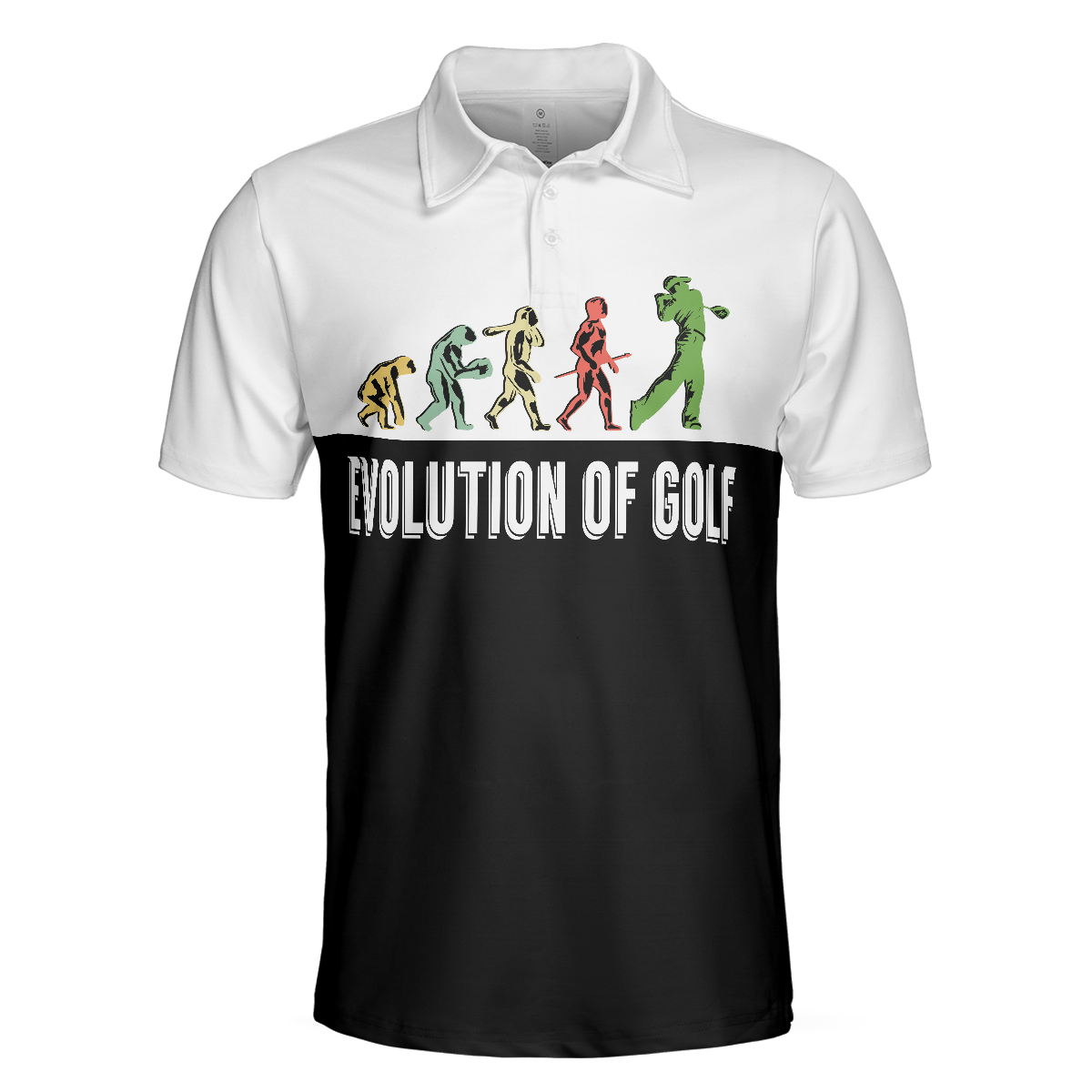 Golf Evolution Vintage Short Sleeve Polo Shirt, Elegant Back And White Polo Shirt, Best Golf Shirt For Men