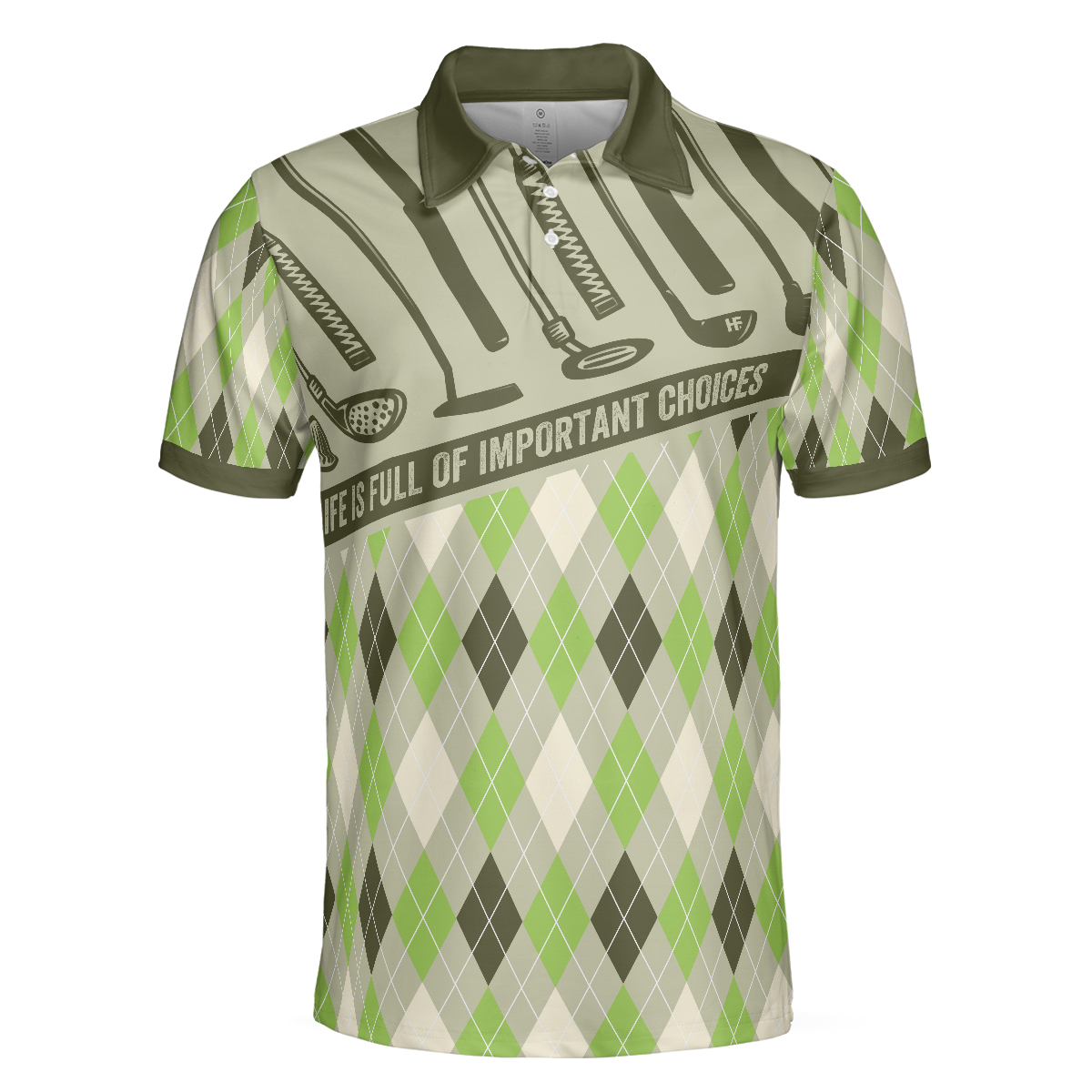 Life Is Full Of Important Choices Men Polo Shirt, Argyle Pattern Golf Shirt For Men