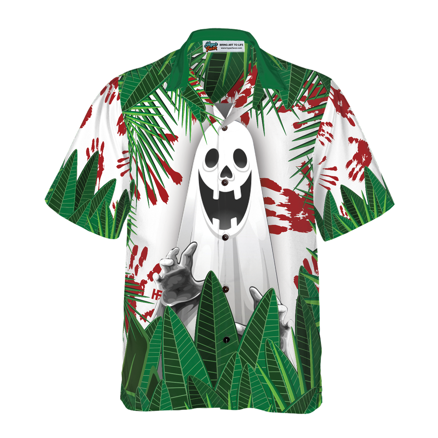 Ghost In The Bushes Halloween Hawaiian Shirt, Unique Halloween Shirt For Men And Women