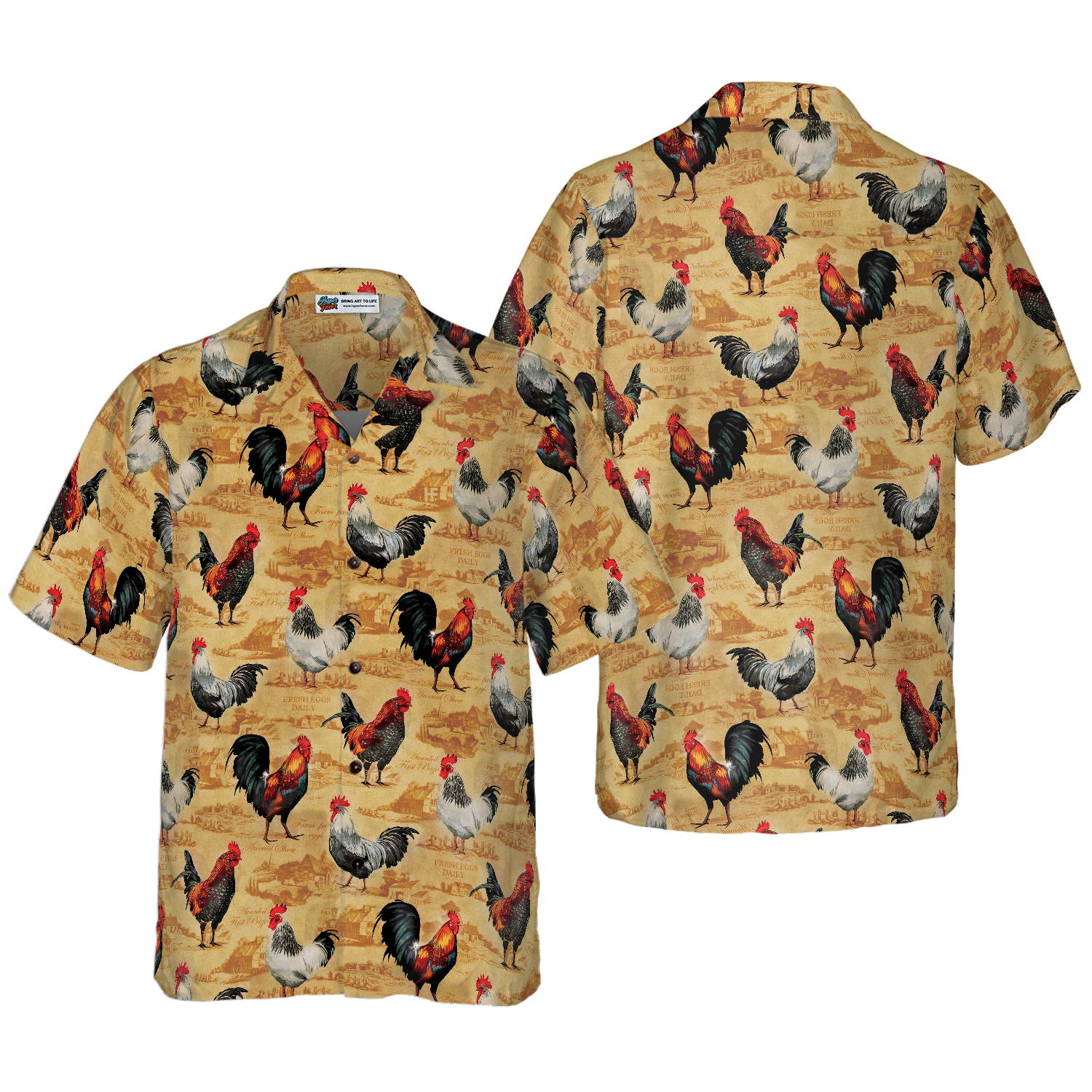 Vintage Chicken Farm Shirt For Men Hawaiian Shirt