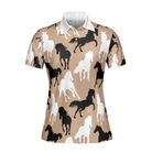 Horses Lover Shirt For Women Short Sleeve Women Polo Shirt