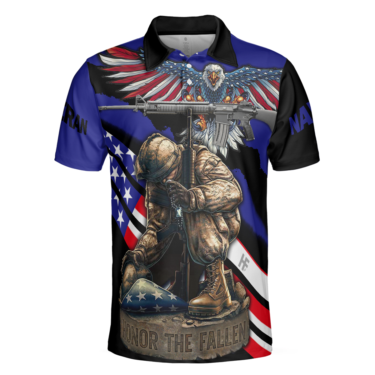 Navy Veteran Honor The Fallen Polo Shirt, American Flag Navy Veteran Shirt, Best Gift For Veteran's Day