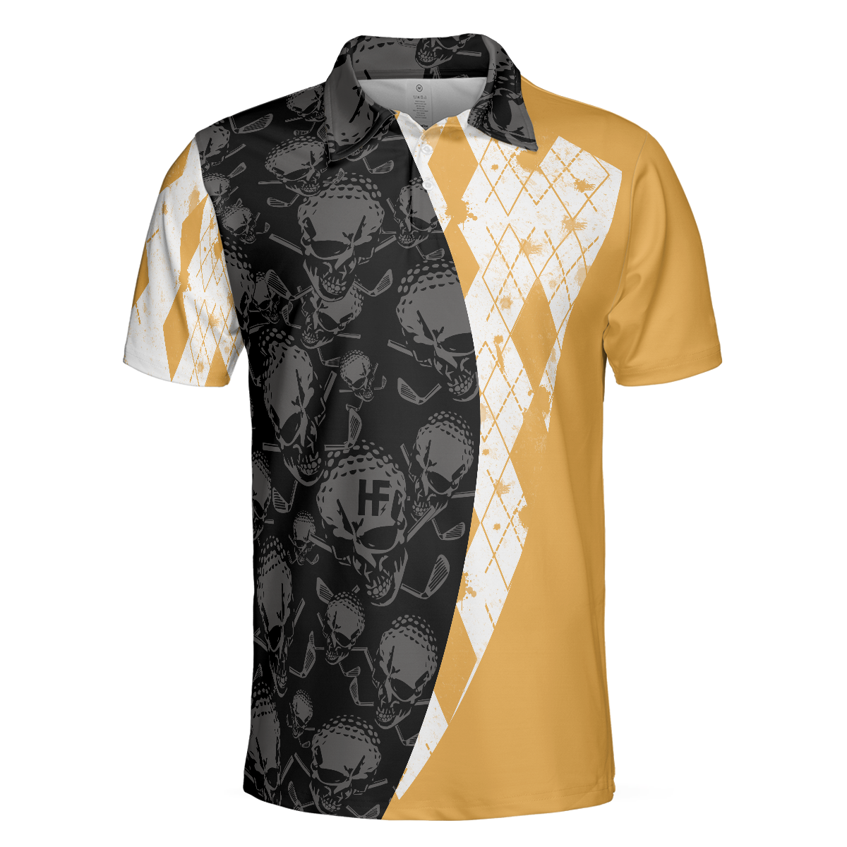 Golf & Beer That Is Why I Am Here Skull Polo Shirt, Short Sleeve Skull Golfing Shirt Best Golf Gift
