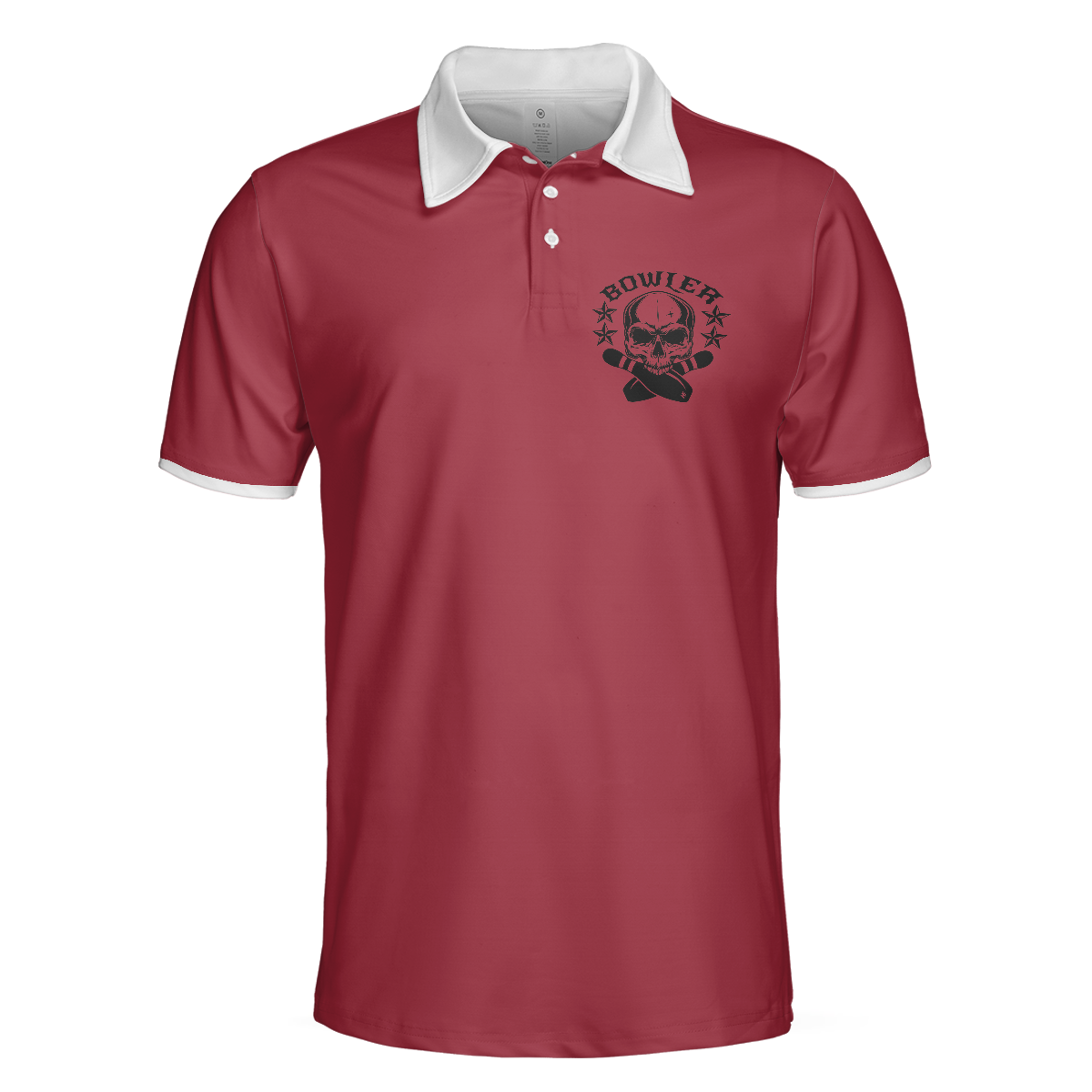 Bowling Skull Polo Shirt, American Flag Bowling Shirt For Men, Unique Bowling Apparel
