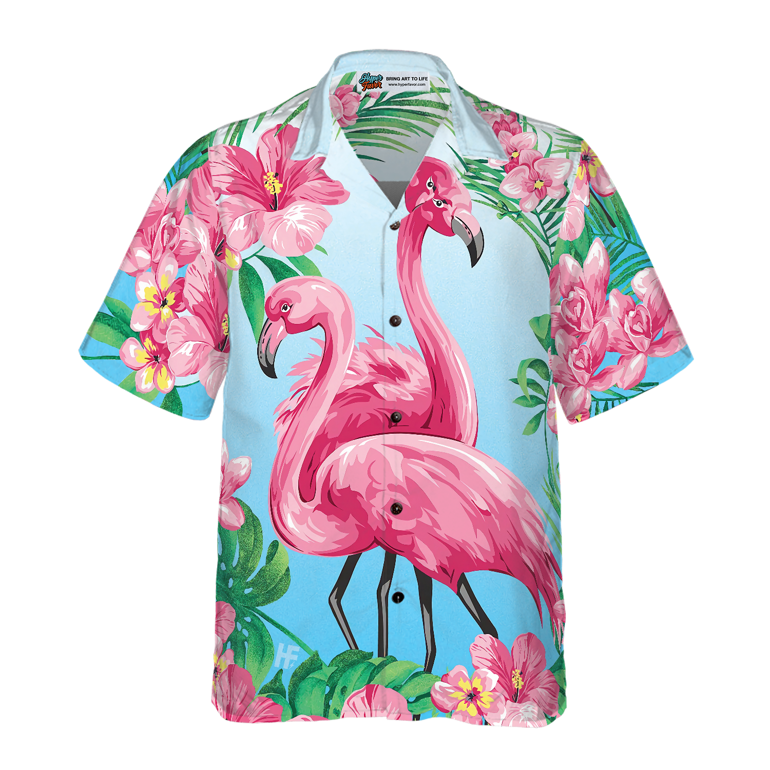 Tropical Floral Flamingo Shirt For Men Hawaiian Shirt