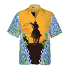Texas Bluebonnets Rodeo Hawaiian Shirt, Casual Short Sleeve Texas Shirt, Proud Texas Flag Shirt For Men