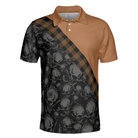 Golf Bourbon Polo Shirt, Funny Drinking Golf Shirt With Sayings, Skull Plaid Pattern Golf Shirt For Male