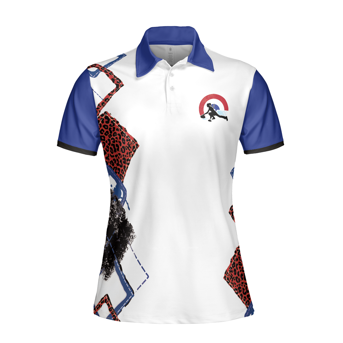 Weekend Forecast Curling With No Chance Of House Clean or Cooking Short Sleeve Women Polo Shirt, Red Leopard Shirt