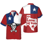 Texas Longhorns Hawaiian Shirt, The Lone Star State Of Texas Flag Shirt, Texas Home Shirt For Men