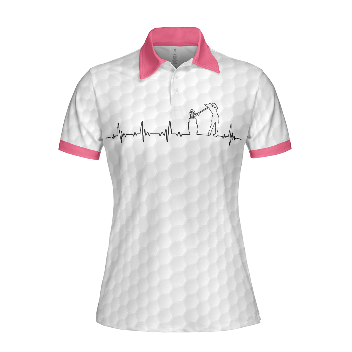 Golf Is My Heart Pink Golf Short Sleeve Women Polo Shirt