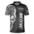 Aged And Worn Haida Native Skull Native American Polo Shirt, Mandala Skull Native American Shirt For Men