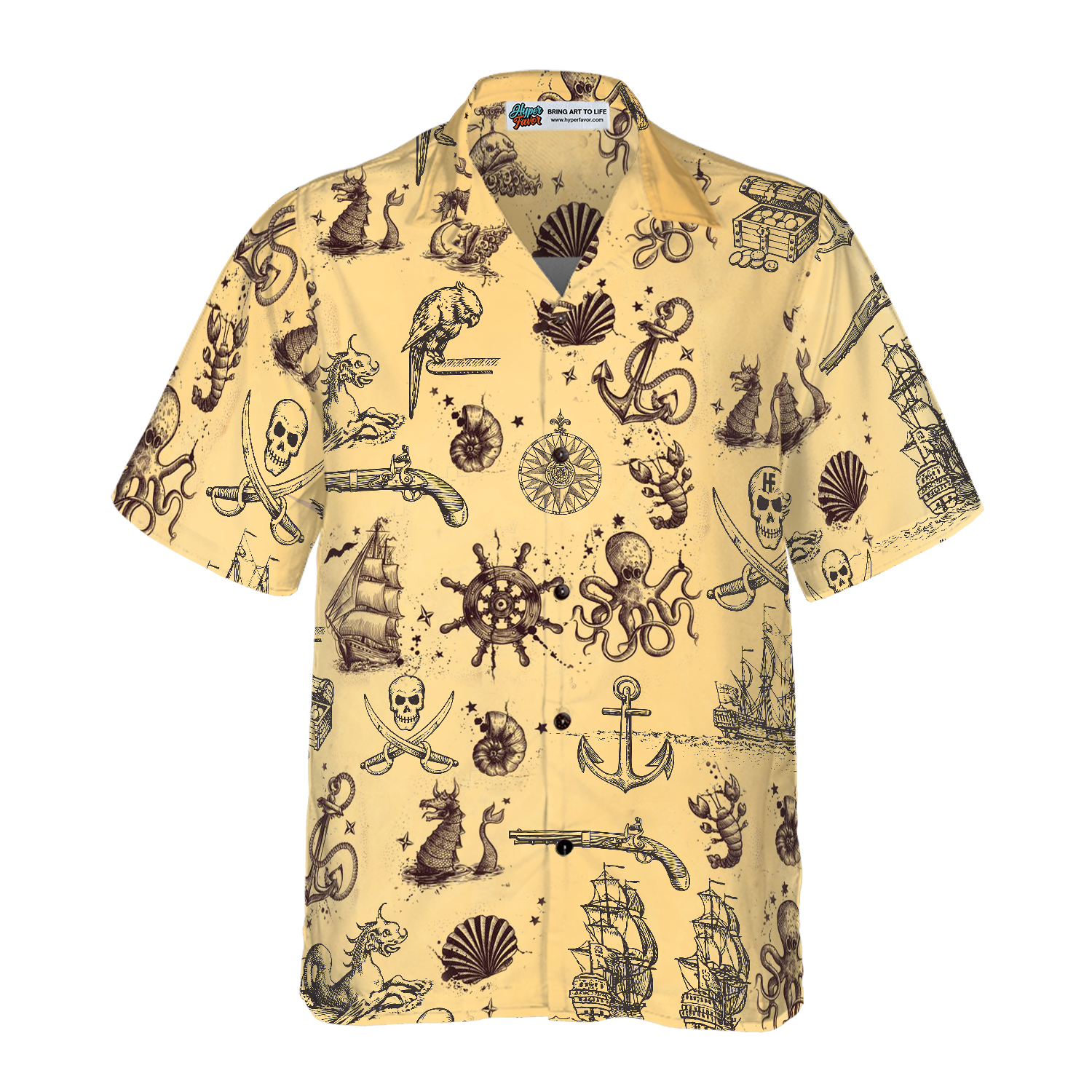 Map Of The King Pirate Hawaiian Shirt