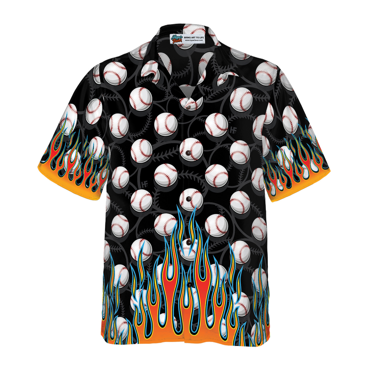 Flame Baseballs Hawaiian Shirt