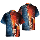 Saxophone With Water And Flame Hawaiian Shirt