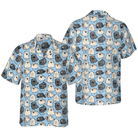 Pug Poses Blue Shirt For Men Hawaiian Shirt