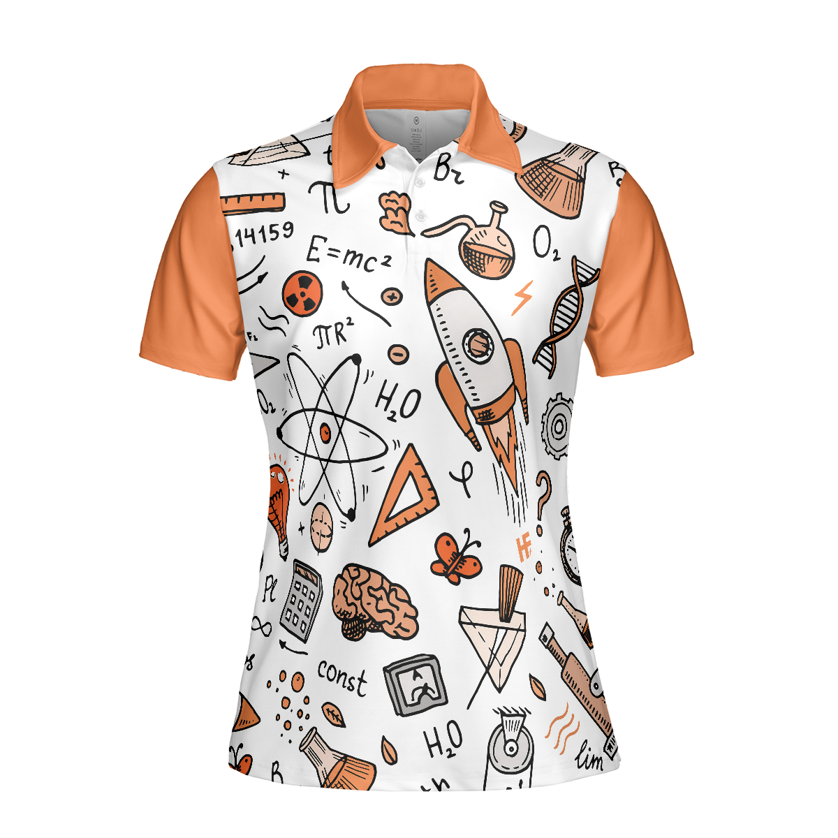 Physic Subject In Orange Short Sleeve Women Polo Shirt, Physic Shirt For Women, Gift For Physic Teachers