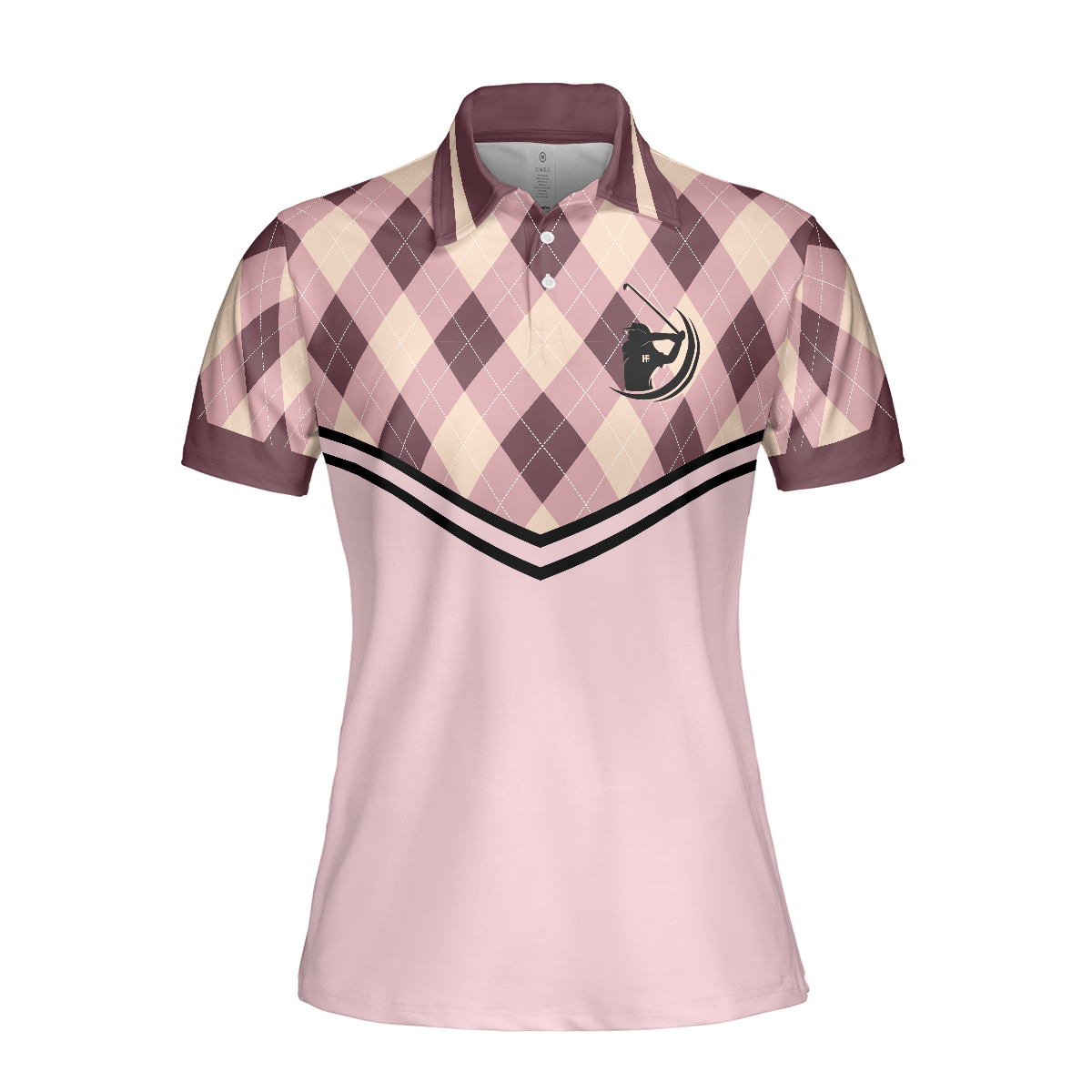 Some Girls Play Golf And Drink Too Much Short Sleeve Women Polo Shirt, Funny Argyle Pattern Golf Shirt For Ladies
