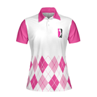 I Never Lose At The 19th Hole Golf Short Sleeve Women Polo Shirt, White And Pink Golf Shirt For Ladies