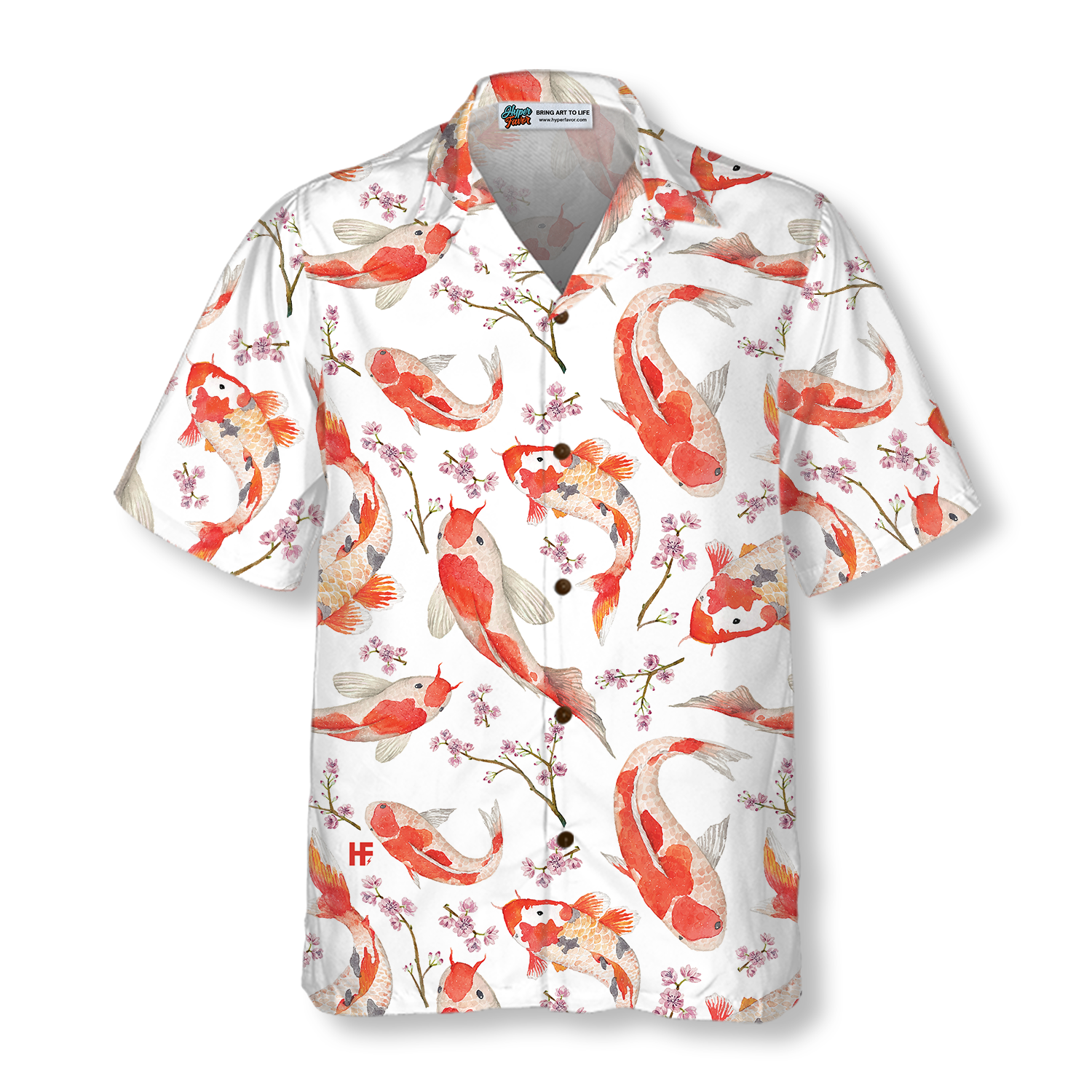 Koi Fish And Cherry Blossom Hawaiian Shirt