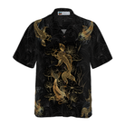 Golden Koi Fish On Waves Hawaiian Shirt
