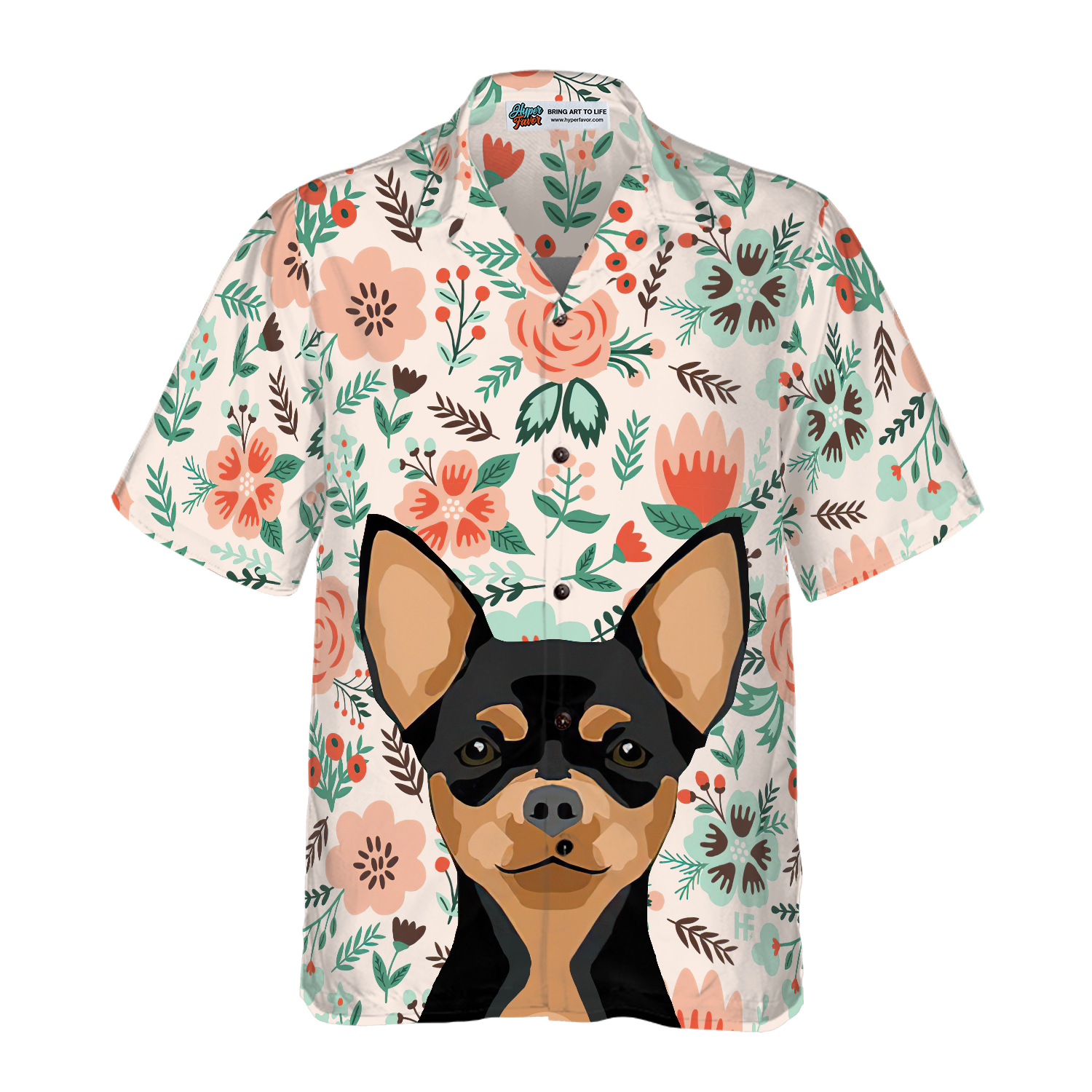 Happiness Is Chihuahua Kisses Hawaiian Shirt