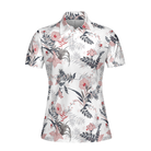Colorful Floral Pattern Shirt Short Sleeve Women Polo Shirt
