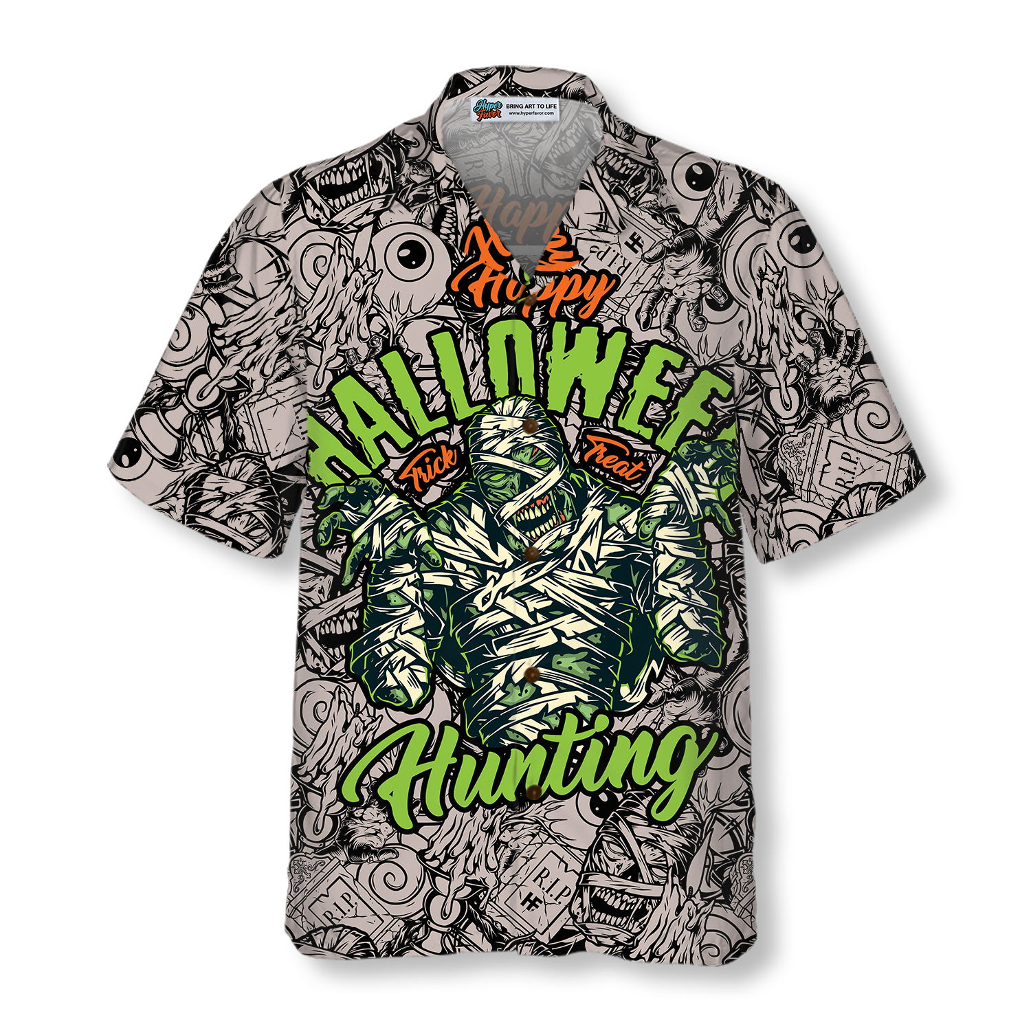 Halloween Vintage Scary Mummy Hawaiian Shirt