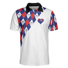 Bowling Heart Polo Shirt, Plaid Pattern Golfing Shirt For Men, Best Golf Polo Shirt For Hot Weather