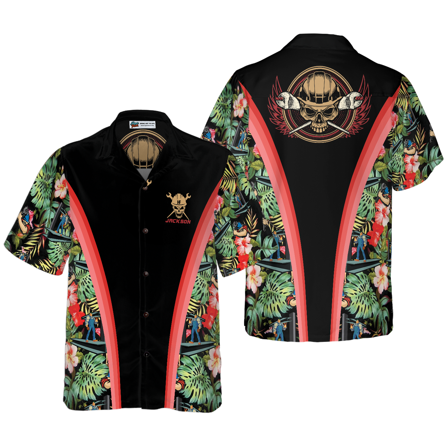 Ironworker Tropical Custom Hawaiian Shirt