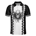 Grandpa Is My Name Golf Is My Game Golf Polo Shirt, Black And White Argyle Pattern Golf Shirt For Men