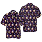 Raven Skull Halloween Shirt For Men Hawaiian Shirt