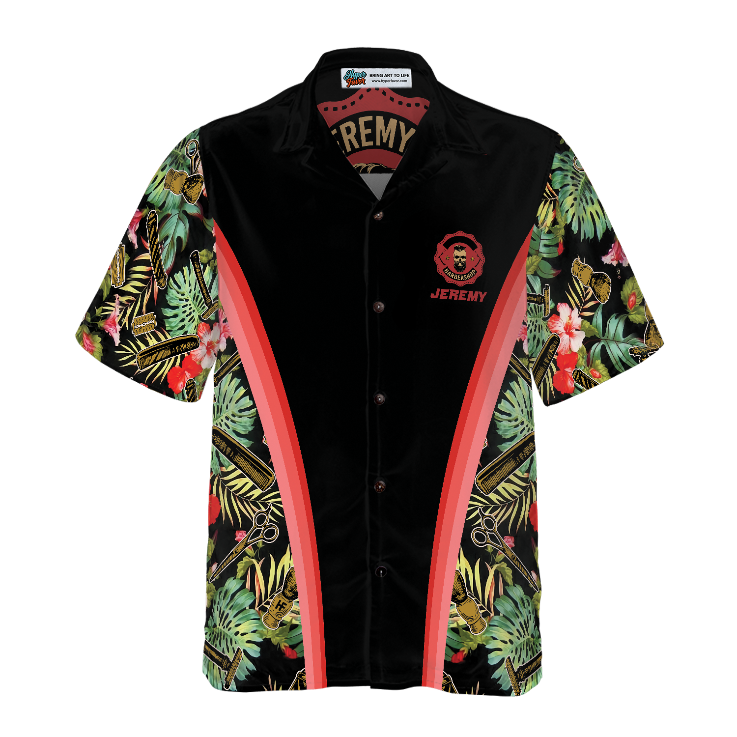 Personalized Name Barber Tropical Custom Hawaiian Shirt