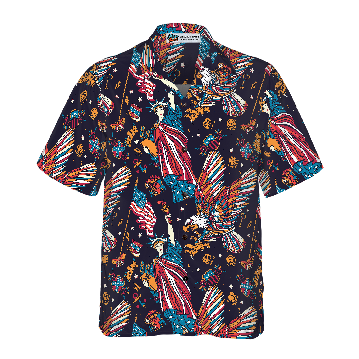 Tattoo Style American Eagle Shirt For Men Hawaiian Shirt