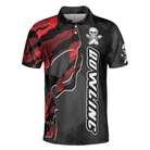Coolest Skull Bowling With Camouflage Pattern Bowling Polo Shirt, Camo Bowling Shirt For Men