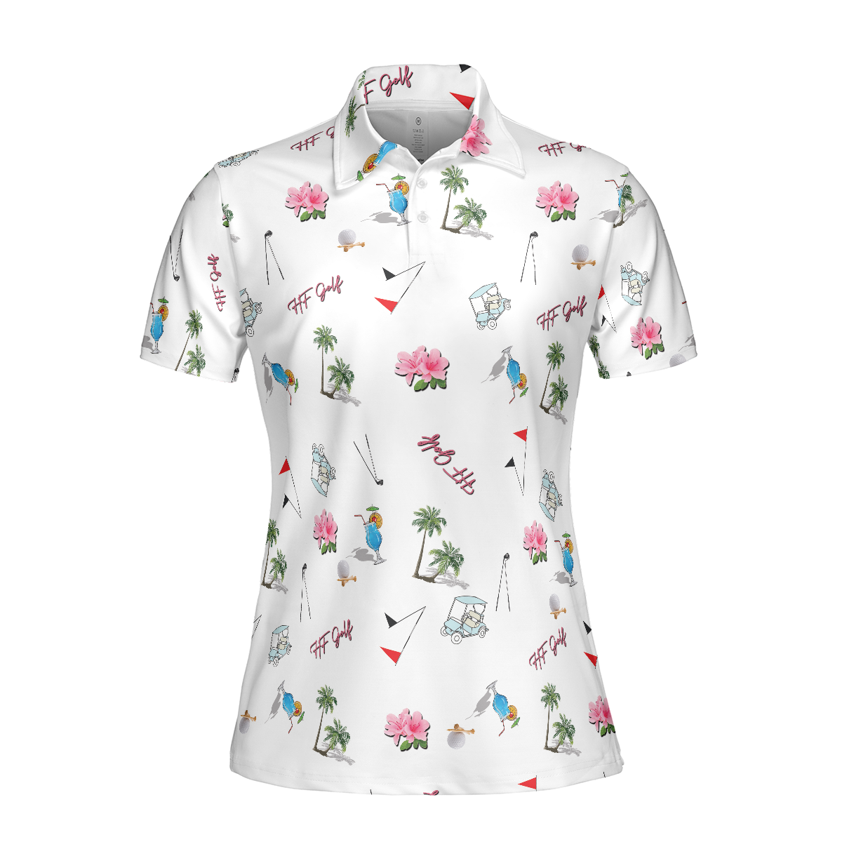 Hyperfavor Golf With Golf Equipments In Summer Vibe Short Sleeve Women Polo Shirt, Gift Idea For Female Golfers