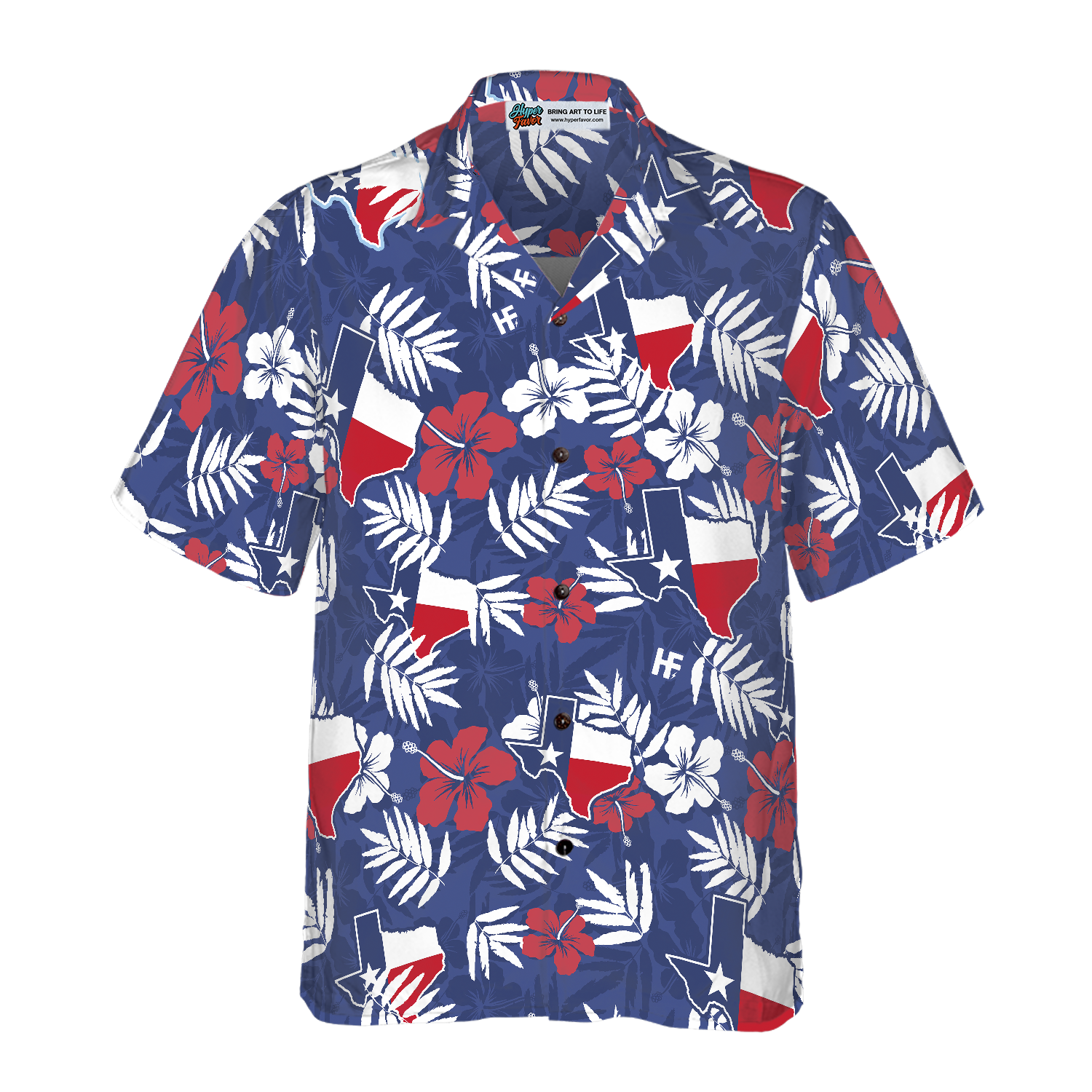 Texas Flag Tropical Seamless Pattern USA Hawaiian Shirt